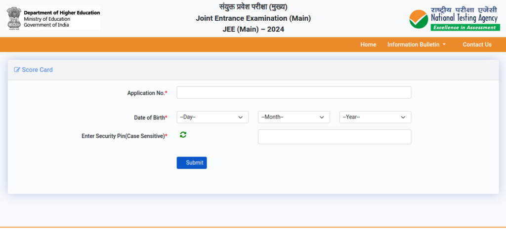 JEE Mains Result Link