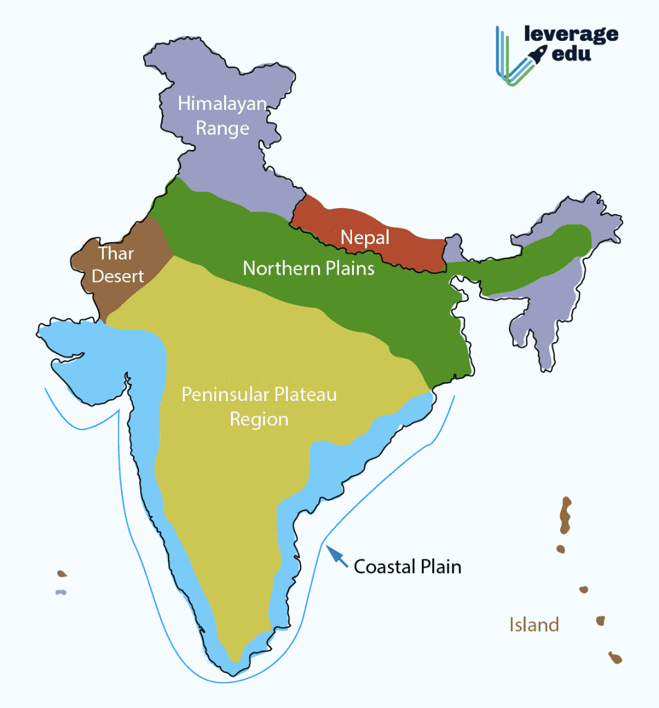 Physical Features Of India Map 953x1024 