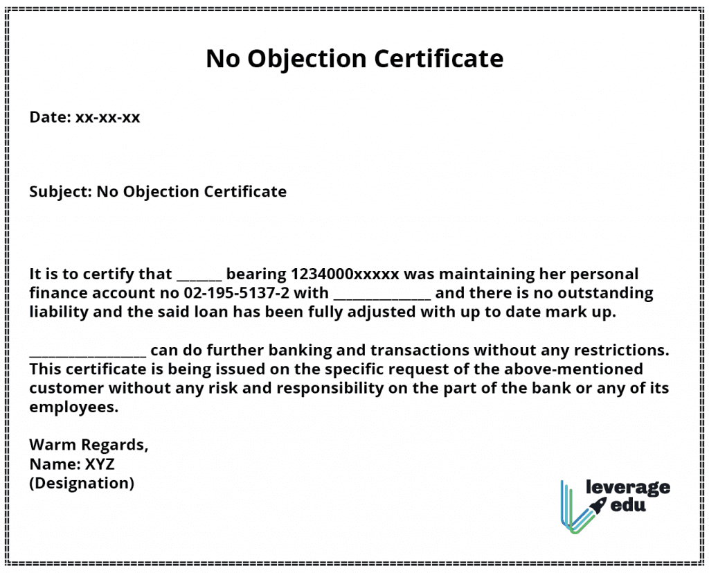 NOC Format Samples Noc Format For Rent Agreement