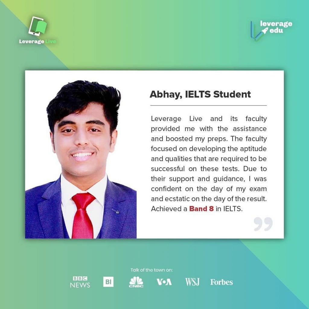 Abhay, IELTS Student at Leverage Live