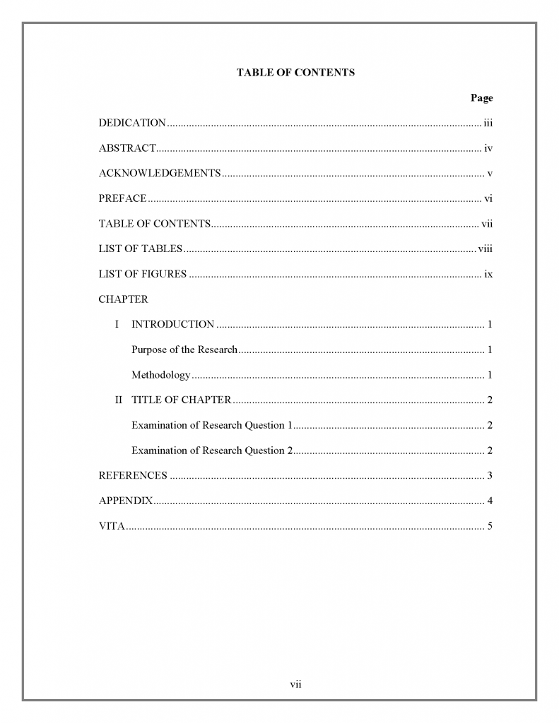 Thesis Format Dissertation Format Paper Structure Sample