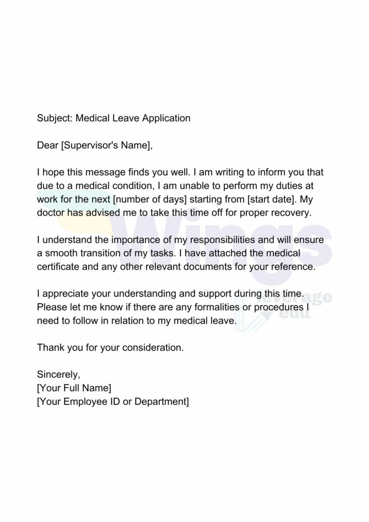 how to write application letter for leave in college