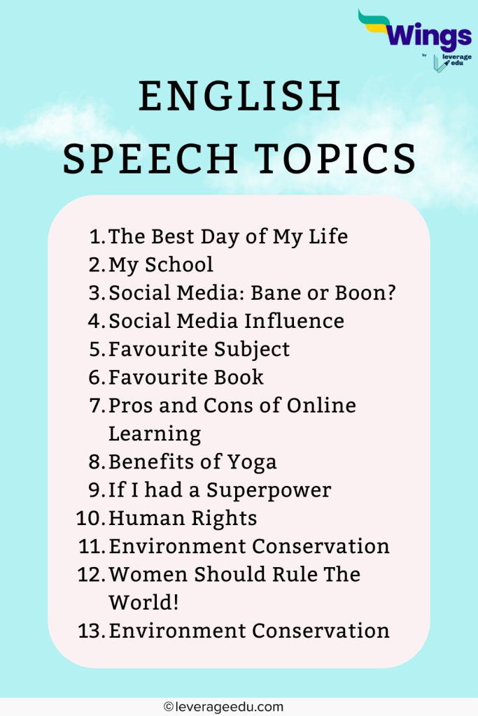 english speech topics