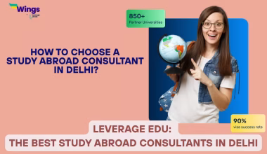 Girl pointing to ask "How to Choose a Study Abroad Consultant in Delhi?"