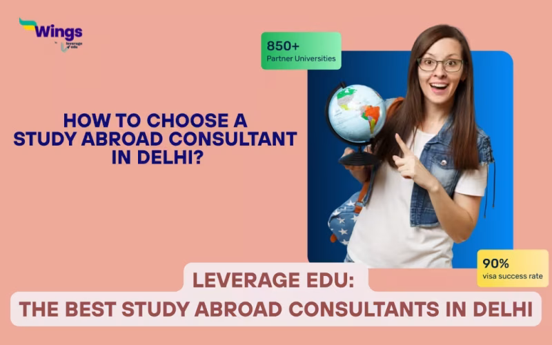 Girl pointing to ask "How to Choose a Study Abroad Consultant in Delhi?"