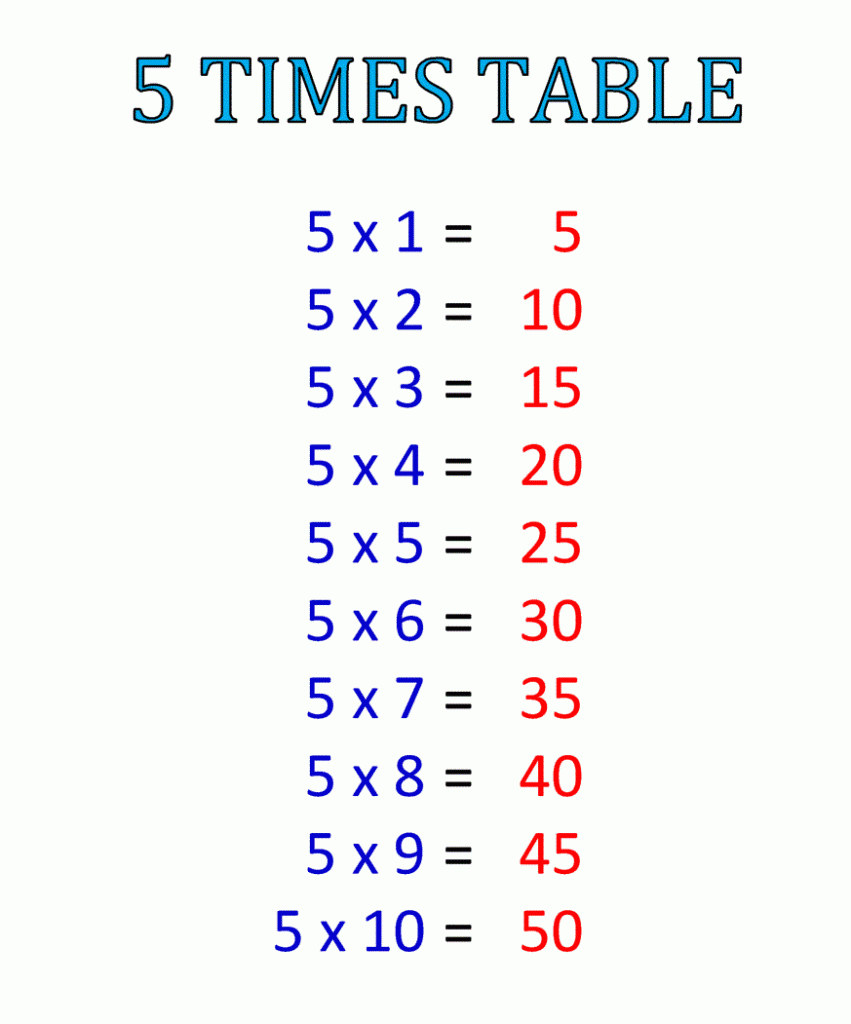 5 ka Table