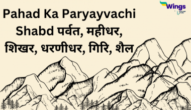 Pahad Ka Paryayvachi Shabd