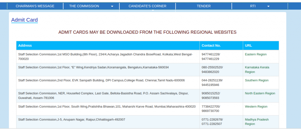 SSC Hall Ticket Download