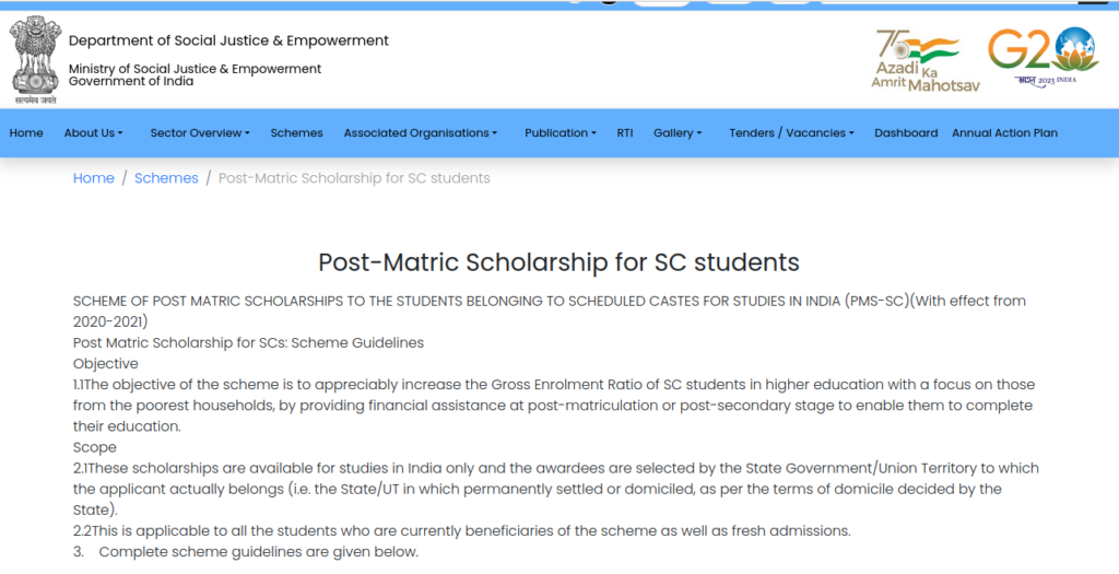 government ne SC students ko yearly INR 1.35 lakh tak ki scholarship dene ke liye announcement kiya hai