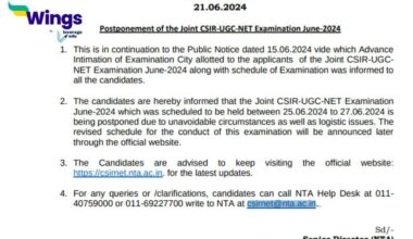 Joint CSIR-UGC-NET 2024 Postponed