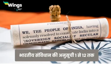 1 to 12 Schedule of Indian Constitution in Hindi
