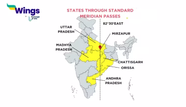 The Standard Meridian of India passes through Which City?