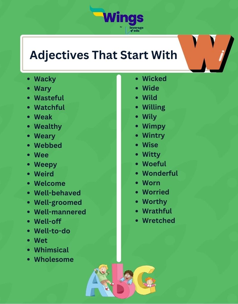99+ Adjectives Starting With The Letter W with Meanings and Examples ...