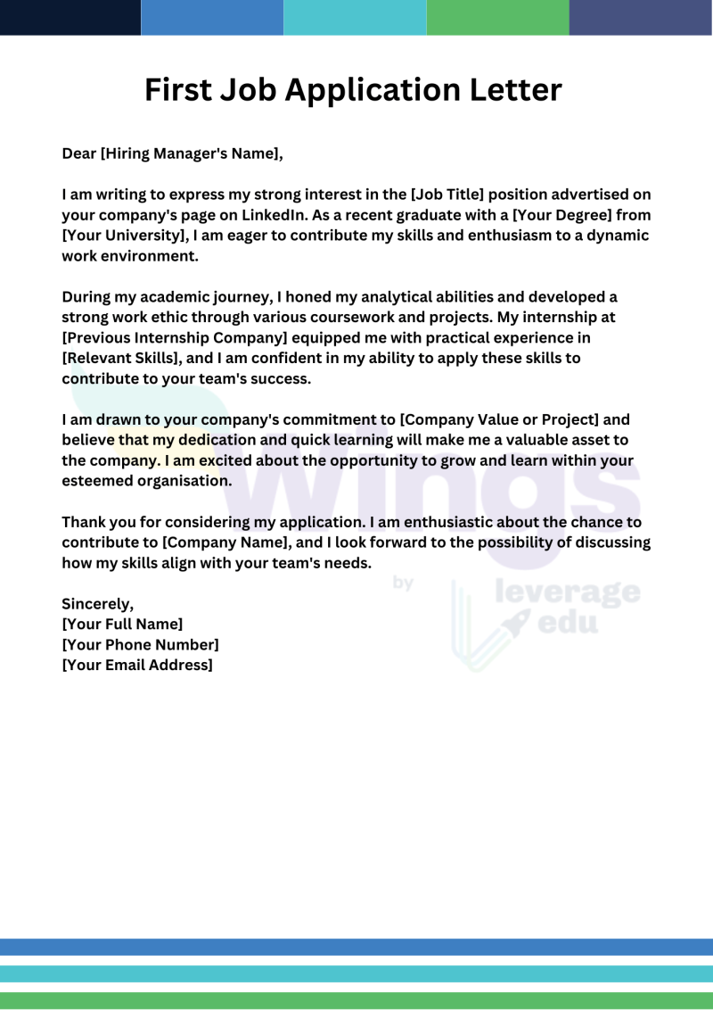 First Job Application Letter: Samples and Tips | Leverage Edu Explore