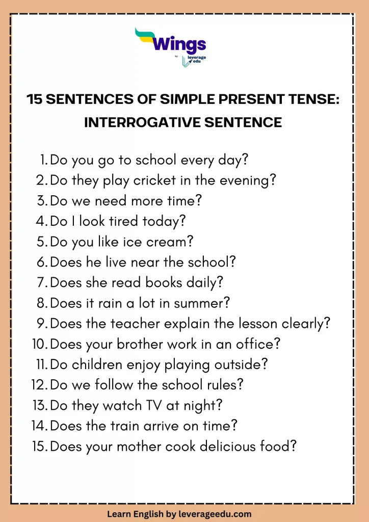 100 Sentences of Simple Present Tense