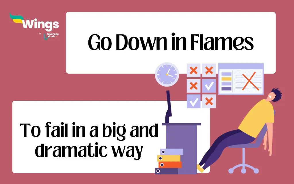 go down in flames meaning