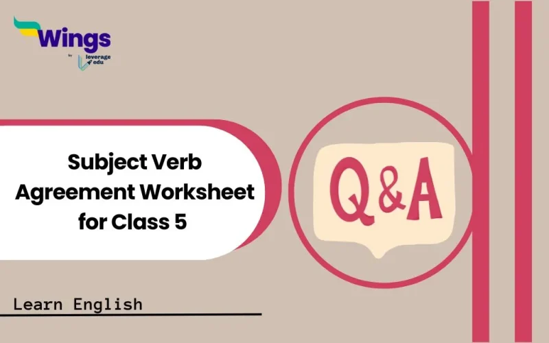 Subject Verb Agreement Worksheet for Class 5