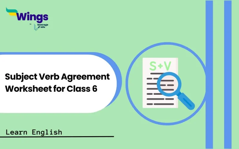 Subject Verb Agreement Worksheet for Class 6