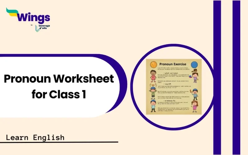 Pronoun Worksheet for Class 1