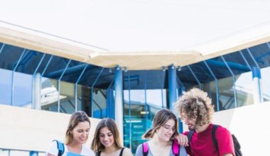 friends-studying-near-university-building