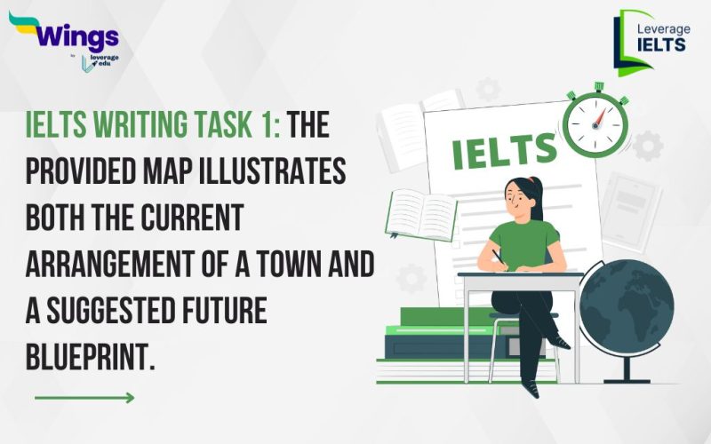 The provided map illustrates both the current arrangement of a town and a suggested future blueprint.