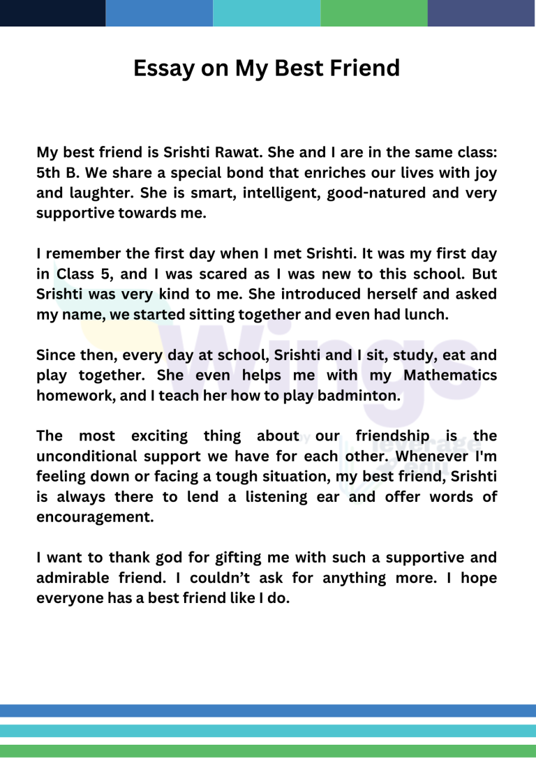 Essay on My Best Friend for Students (Short & Long) | Leverage Edu Discover