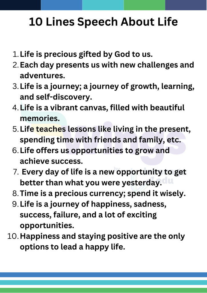 Life Topic Inspiring Speech About Life for Students – Short & Long Examples ...