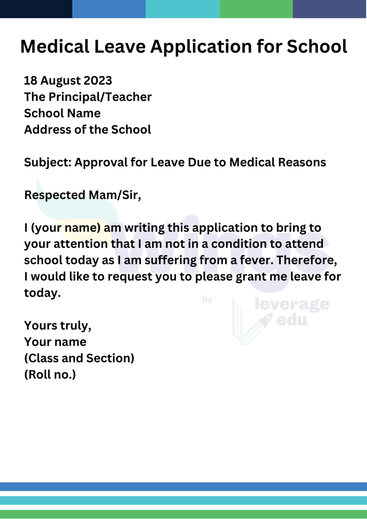 How to Write a Medical Leave Application for School (With Samples ...