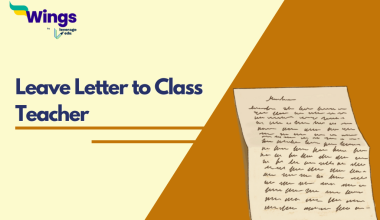 Leave Letter to Class Teacher