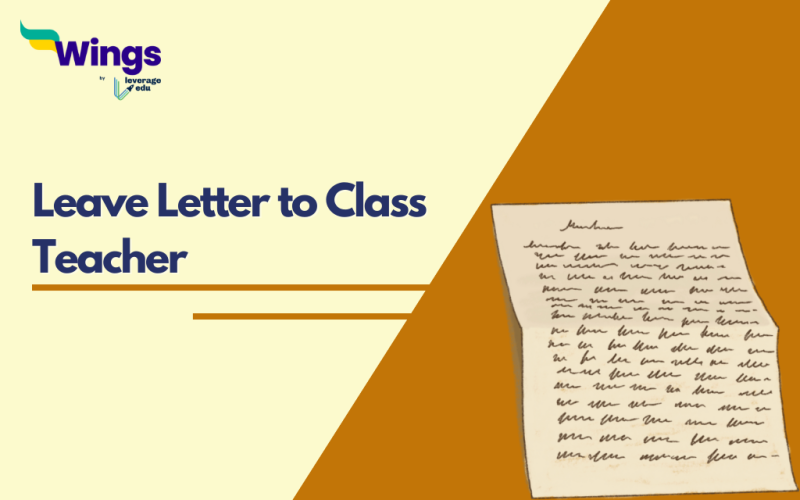 Leave Letter to Class Teacher