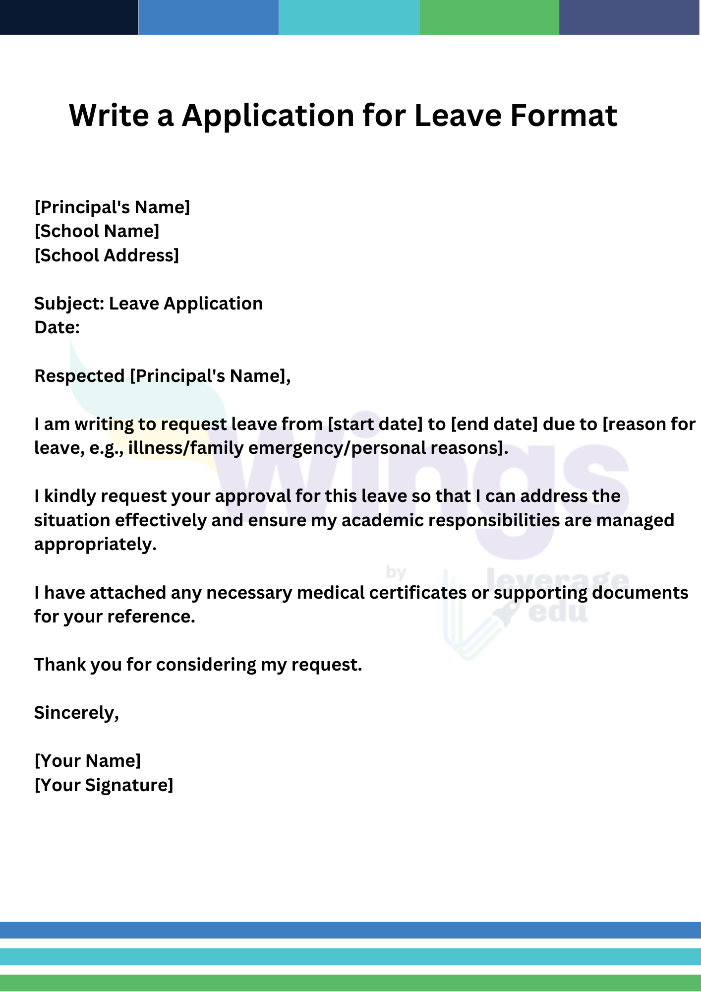 Application for Sick Leave: Check Samples and Format | Leverage Edu ...