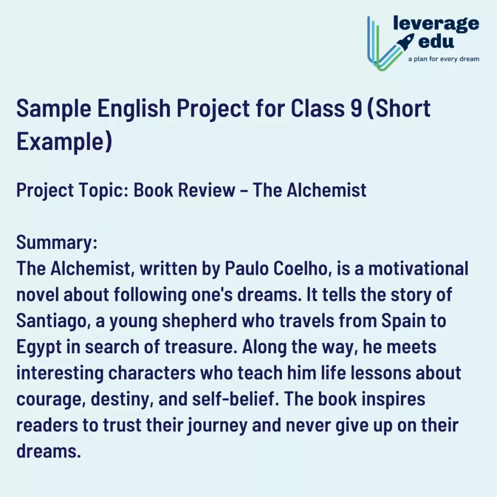 english projects for class 9