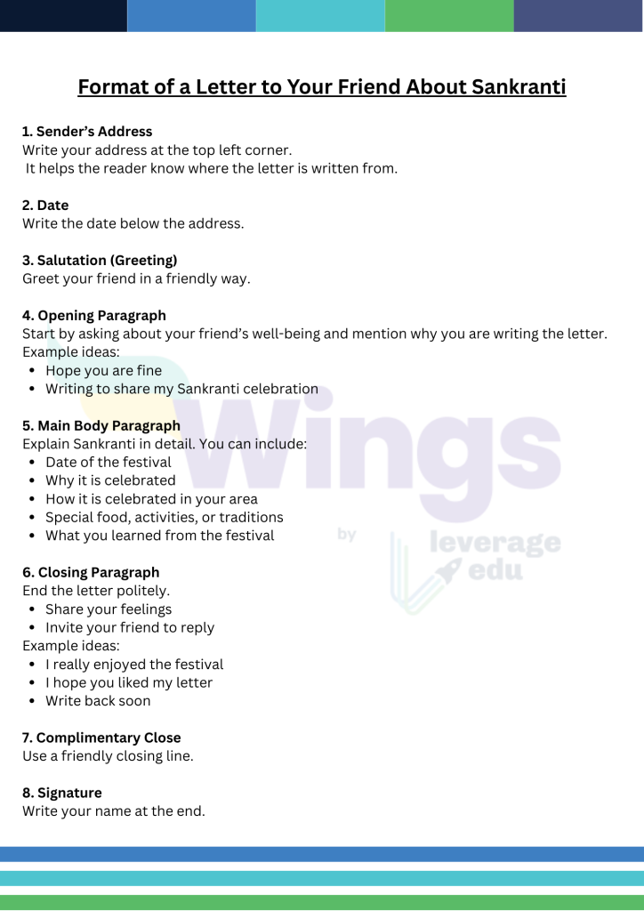 Format of a Letter to Your Friend About Sankranti