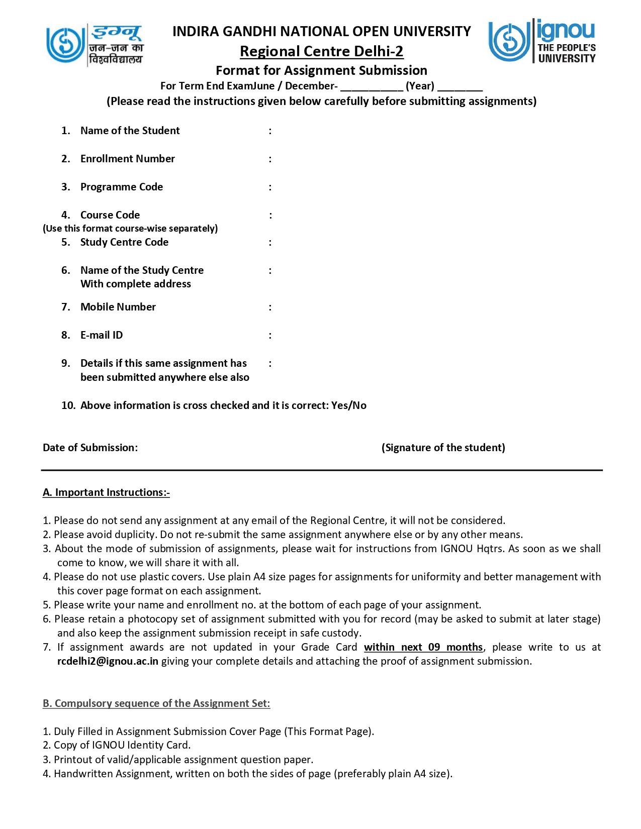 Ignou Assignment Current How to Write IGNOU Assignment? Front Page Tips, Last Dates | Leverage ...