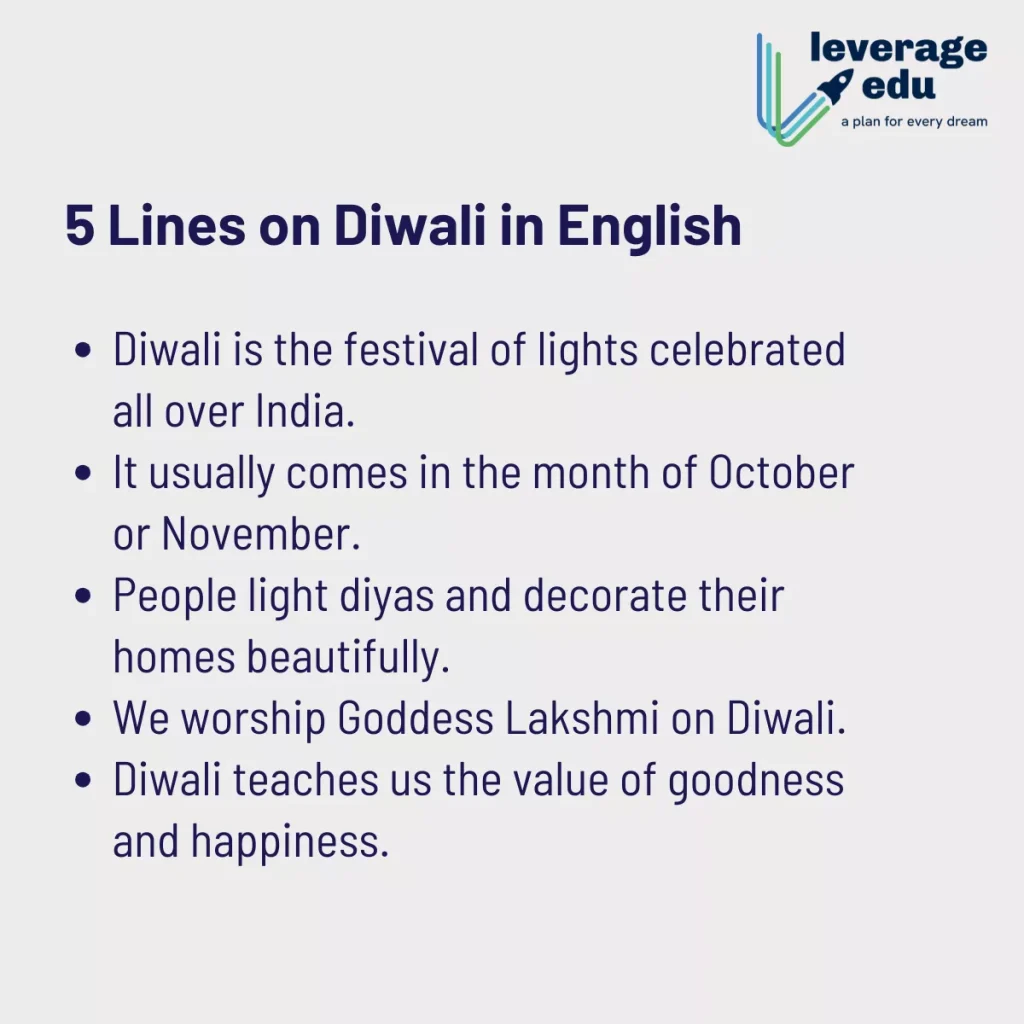 Lines on Diwali in English
