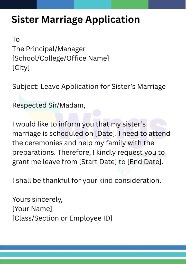 sister marriage application
