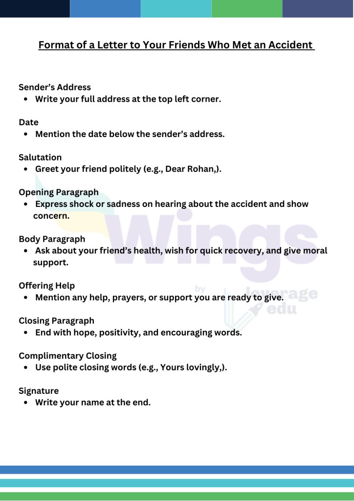 Format of a Letter to Your Friends Who Met an Accident