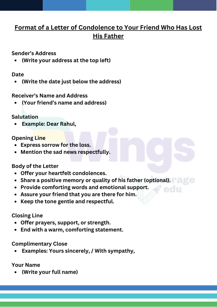 Format of a Letter of Condolence to Your Friend Who Has Lost His Father