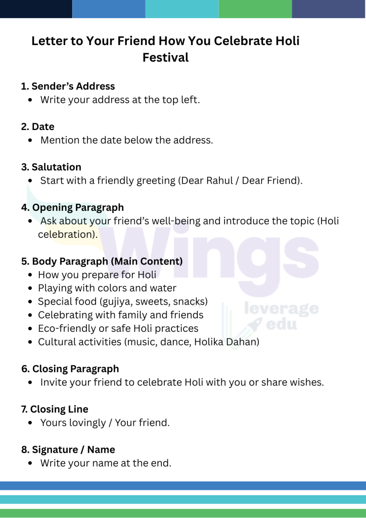 Format of a Letter to Your Friend: How to Celebrate Holi Festival