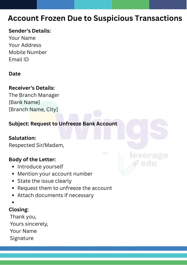 How to Write a Letter to Bank Manager to Unfreeze My Account