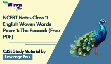 NCERT Notes Class 11 English Woven Words Poem 1 The Peacock
