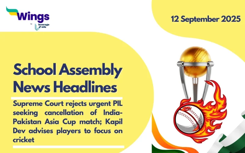 school assmembly news headlines 12 september 2025